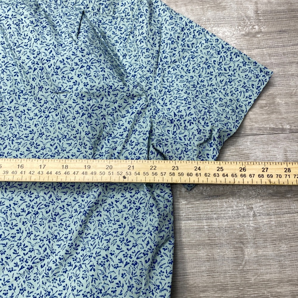 J.Crew Button Down Shirt Mens XL Green Blue Floral Slim Flex Washed Casual - Picture 6 of 8